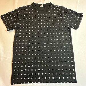 Insert Coin x PlayStation Tee M | All-Over Symbol Print Gamer Shirt - Retired